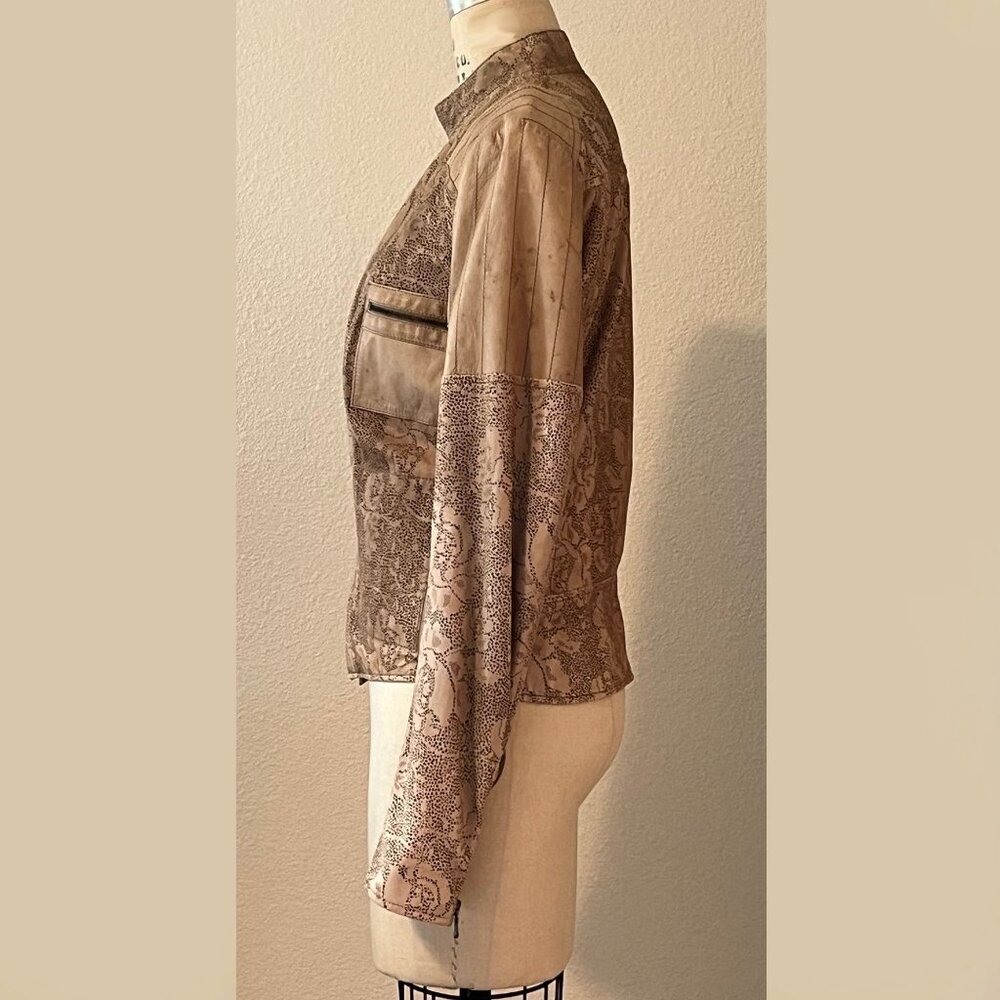 Designer Leather Jacket Tan - Picture 2 of 10